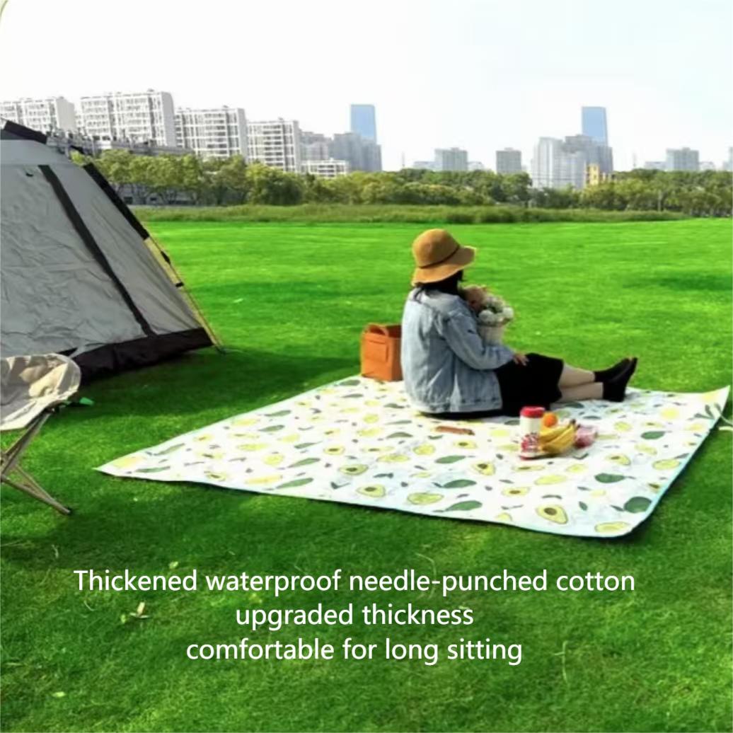 Camping picnic mat outdoor supplies portable thick more durable waterproof oxford cloth fun ground mat Cute little calf