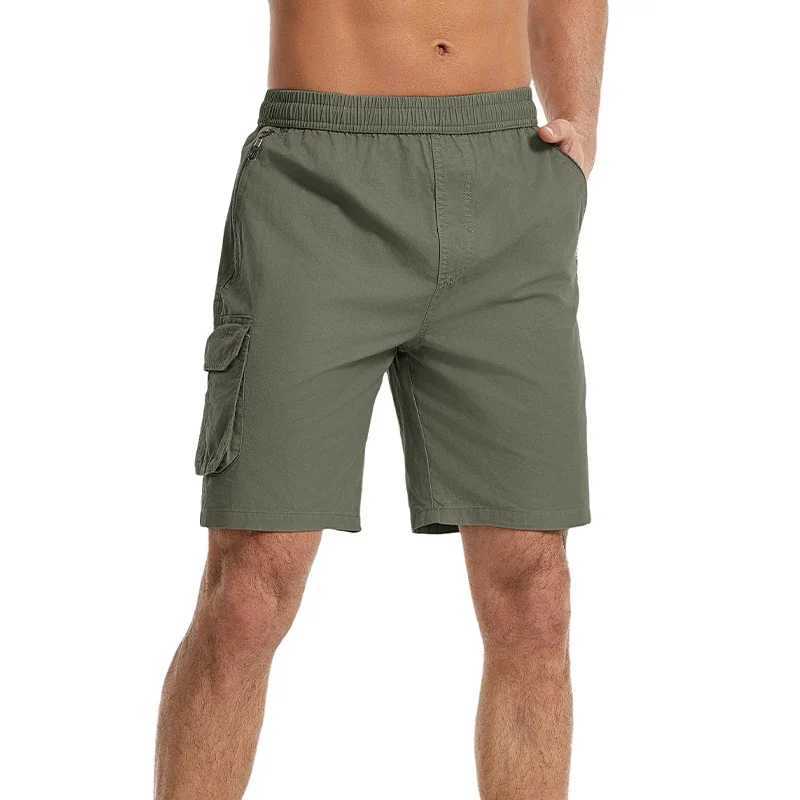 6XL Cargo Shorts Men Sports Multi Pocket Shorts Cotton Summer Casual Short Pants Plus Size Fashion Solid Drawstring Shorts W250705