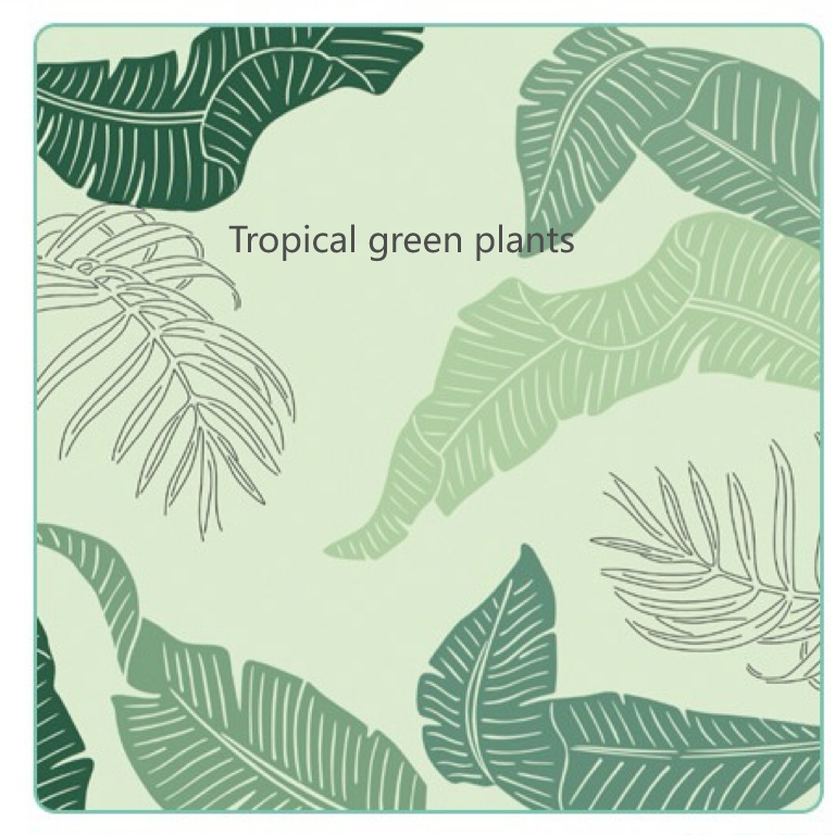Camping picnic mat outdoor supplies portable thick more durable waterproof oxford cloth fun ground mat Tropical green plants