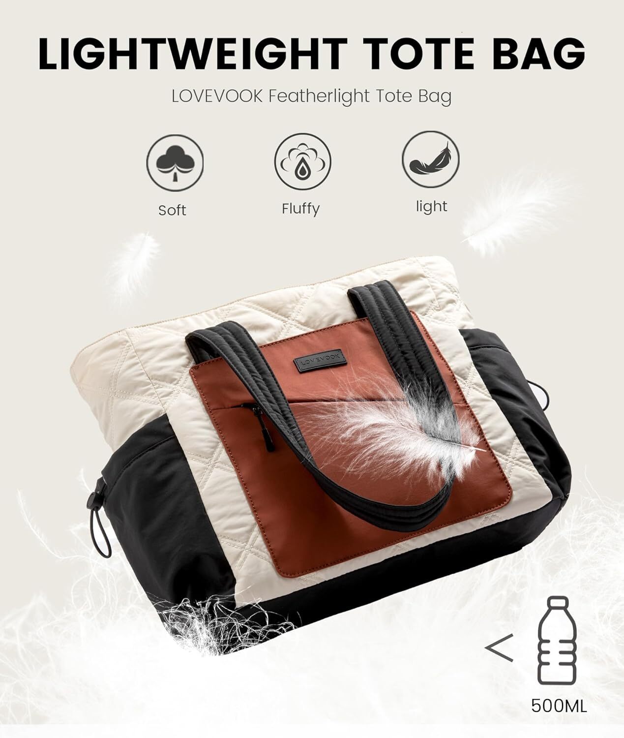 DHYMX Tote Women, Puffer Bag and Work Bags with Zipper for Travel, Daily, School, Quilted designer bag Nurse Shoulder, 2pcs Support customization