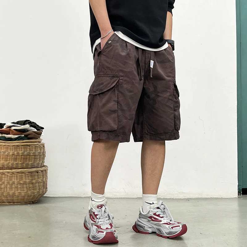 American Vintage Tactical Cargo Shorts Men Summer Baggy Camouflage High Quality Casual Mid-Length Multiple Pockets Pants Male W250705