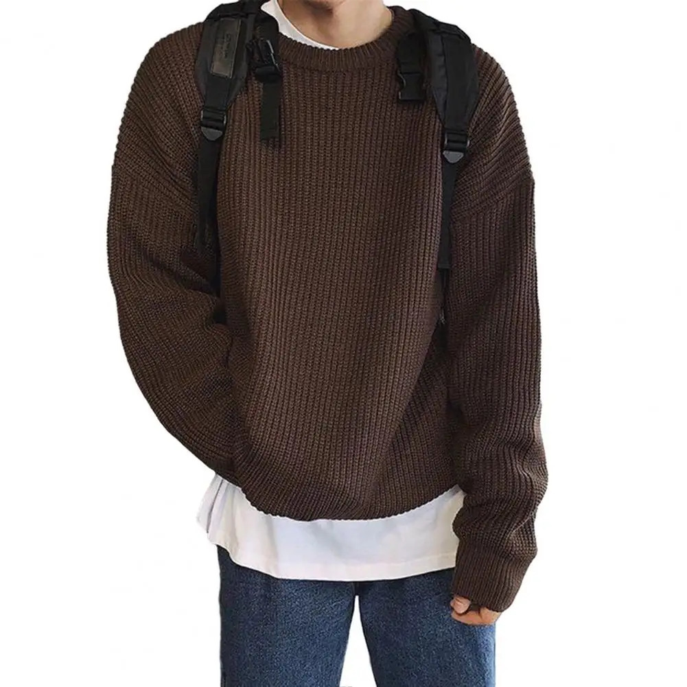 Autumn Winter Sweater Men Pullover Loose Knitted Sweater Korean Style Trend Green Sweaters Jumper Hip Hop Streetwear Knitwear 250704