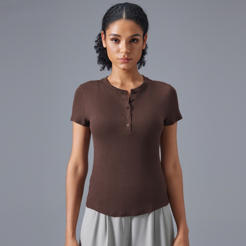 2025--Modal Yoga Suit Short Sleeve Women's Elastic Comfortable Skin-friendly Fitness T-Shirt Slim and Skinny Sports Top