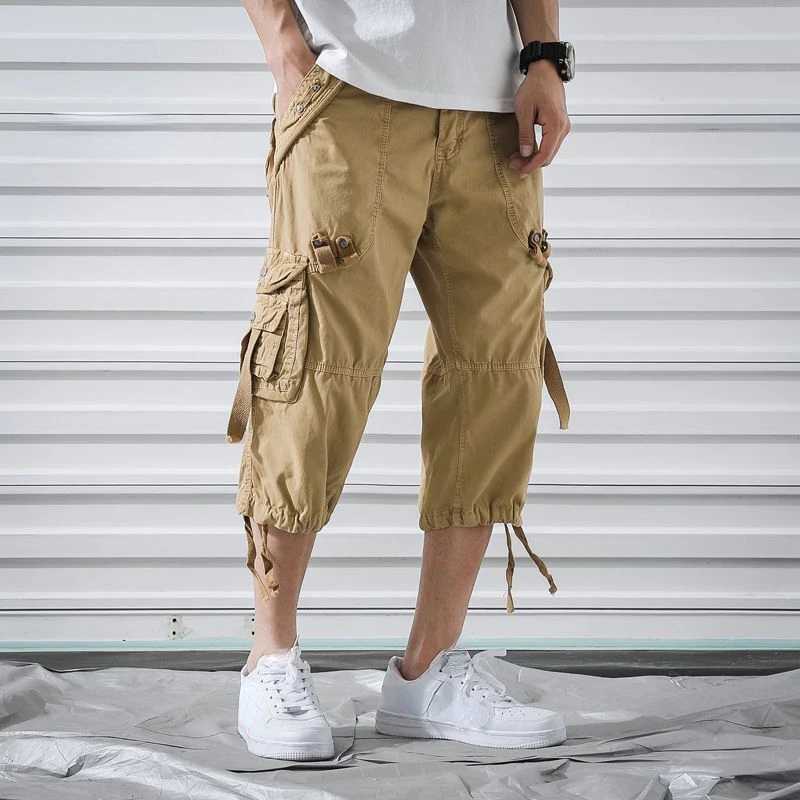 COLDKER Cargo Shorts for Men Multiple Pockets Hiking Mens Cargo Shorts Camo Male Bermuda Short Pants Daily Wear W250705