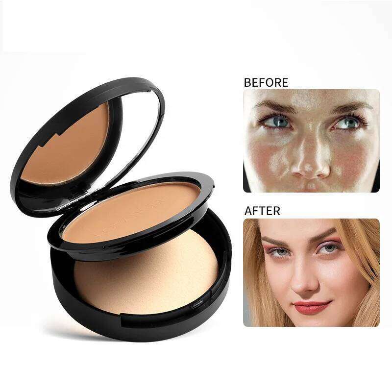 FOCALLURE 3 Colors Make Up Face Brighten Oil-control Nude Pressed Powder Foundation Makeup Base Cosmetics X250705