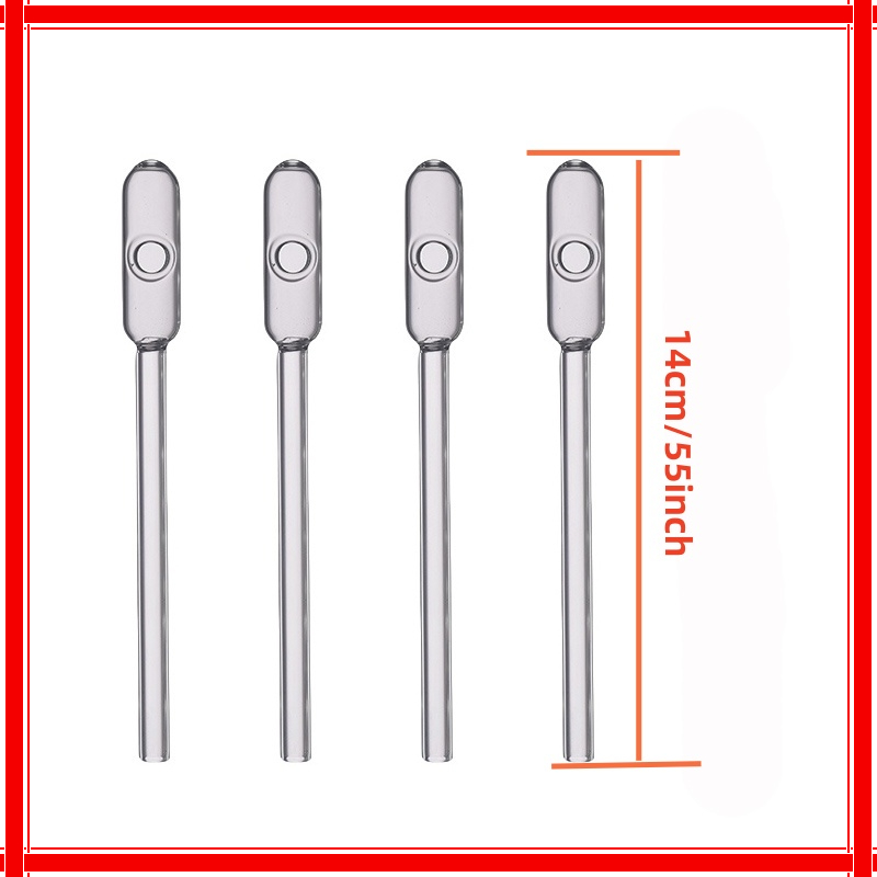 Wholesale Baseball Clear 5.5inch glass oil burner pipe Thick heady tube nails straw Hand Tube pipes for smoking