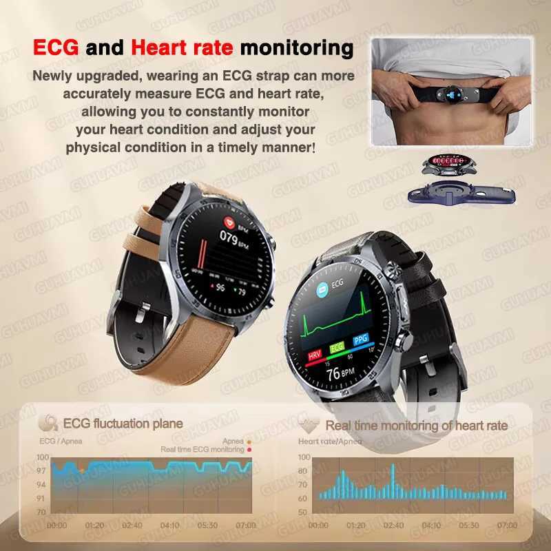 2025 Laser Pulse Uric Acid Blood Fat Nursing Smart Watch Men Body Fat Blood Pressure ECG+PPG Sleep Aid For Health WatchXJ250705