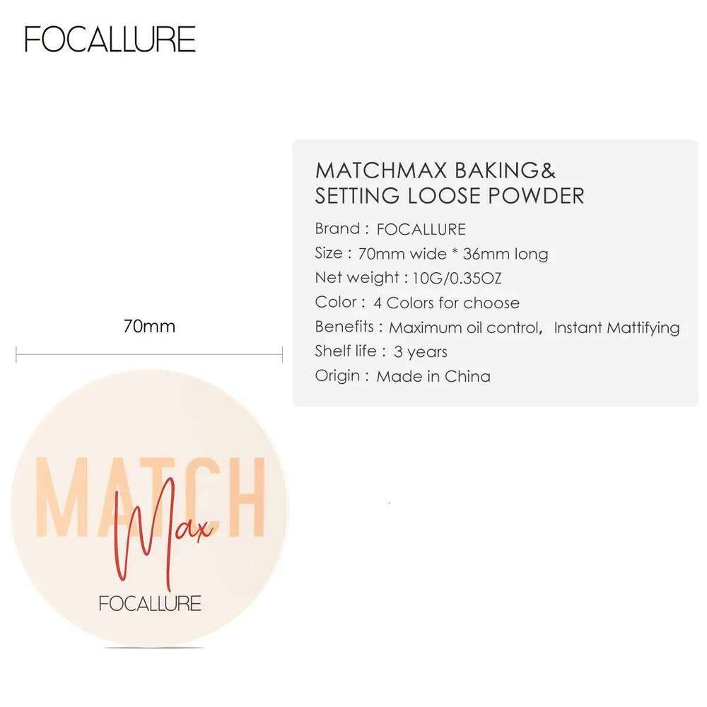 Wholesale FOCALLURE 4 Colors Minerals Face Loose Powder Waterproof Matte Setting Finish Makeup Oil-control Bake Women Cosmetics X2507