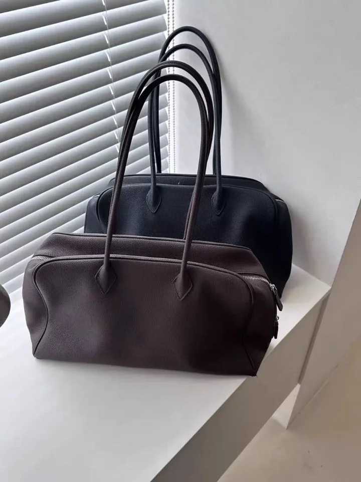 Autumn Winter Large Capaci Womens Tote Bag Commuter oulder Boston Bag Soft Handle Korean Sle Polyester Zipper C...XJ250704