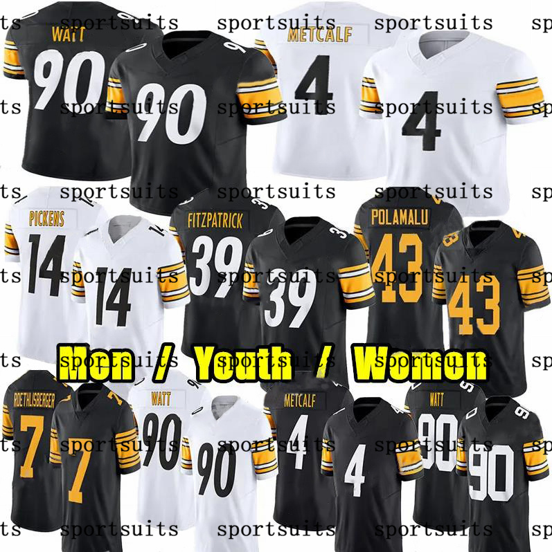 4 DK Metcalf TJ Watt Football Jersey George Pickens Joey Porter Jr Chris Boswell Troy Polamalu Zach Frazier Jaylen Warren Patrick Queen Darius Slay Pat Freiermuth