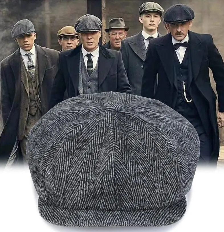 Vintage mens and womens octagonal hats British coarse floral blend gentlemens sboy beret painter 250703