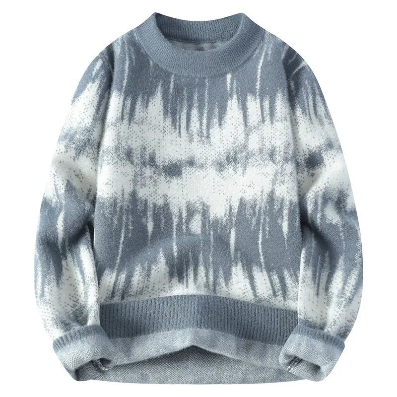 Mens Trendy Color Blocked Sweater American Men Classic Autumn Knitted Pullover Fashionable Slim Fit Harajuku Retro Multi-color 250704