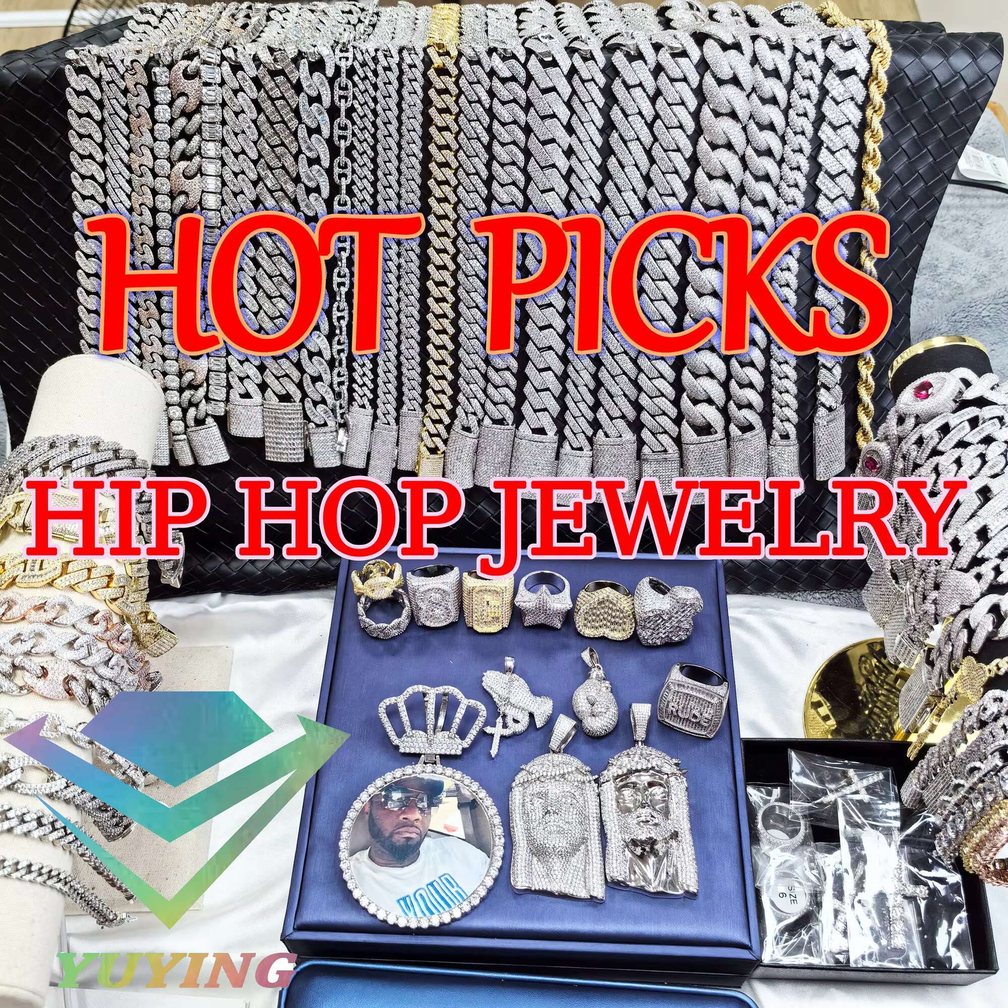 Wholesale 15mm Hip Hop VVS Diamond Necklace 925 Sterling Silver Iced Out Cuban Link Moissanite Chain