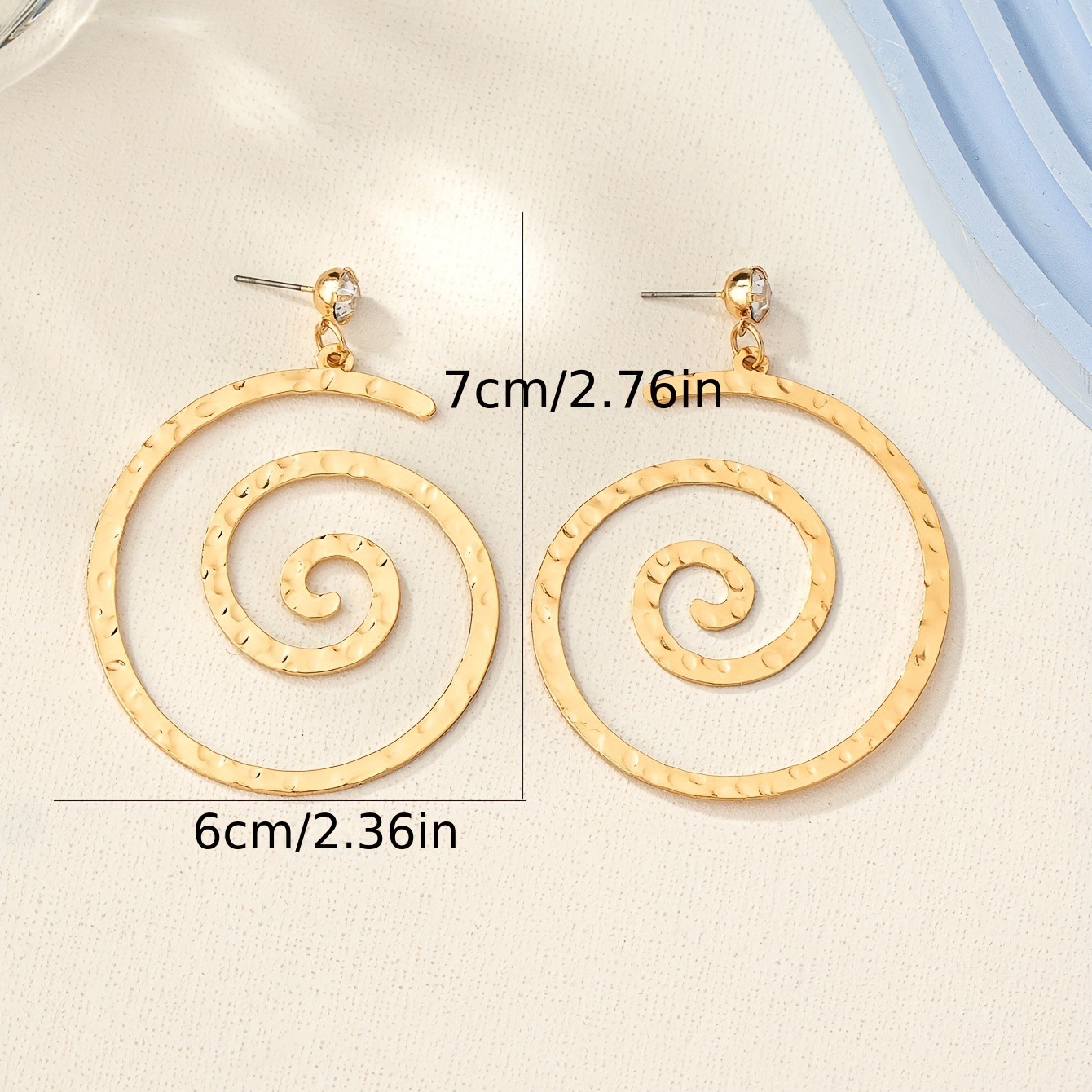 Exaggerated Fun Mosquito Coil Geometric Earrings Personality Rhythm Spiral Line Hammer Pattern Ear Jewelry Fashion Accessories For Women