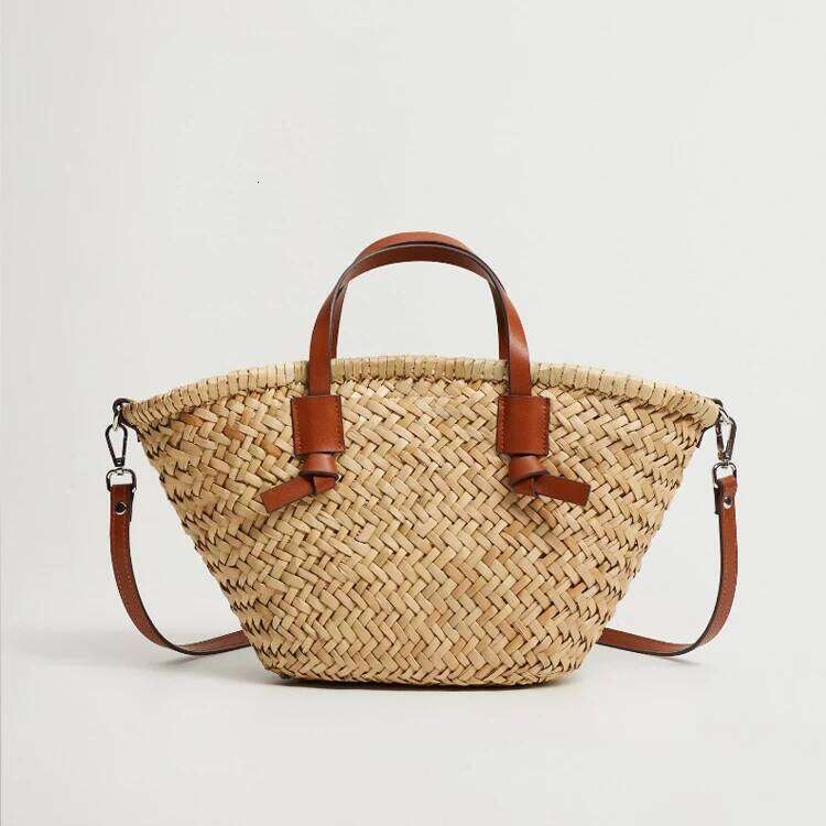 Designer Bags Casual Wicker Woven Basket Bags Rattan Women Handbags Handmade Summer Beach Straw Tote Designer Shoulder Crossbody Bag 2024