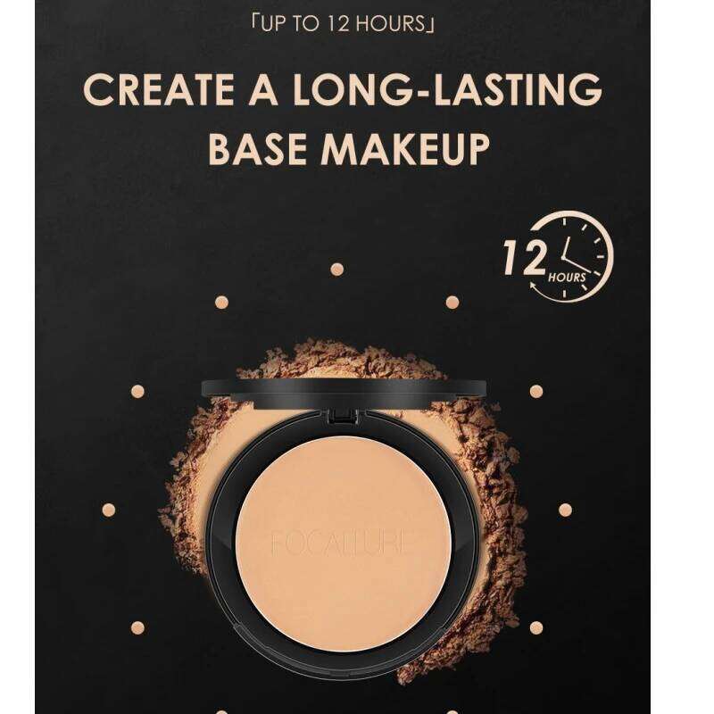 FOCALLURE 3 Colors Make Up Face Brighten Oil-control Nude Pressed Powder Foundation Makeup Base Cosmetics X250705