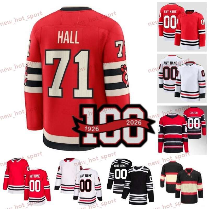 Bedard 1926-2026 100th Hockey Jersey Spencer Knight Bobby Hull Denis Savard Chris Chelios Ryan Donato Bobby Hull Jonathan Toews Jeremy Roenick Andreas Athanasiou