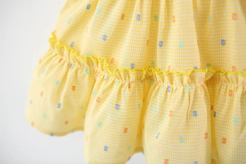 Childrens Summer Dress with Suspender Bow Jacquard Embroidery Girls Casual Princess Dress Suitable for Children Aged 0-4 250704