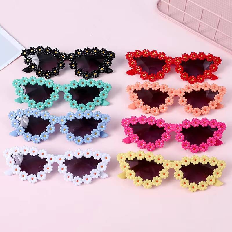 Kids Flower Sunglasses Girls Cat Eye Frame Glasses Children Cute Daisy Shades Outdoor UV Protection Party Eyewear Gafas De Sol ddmythur Z260305