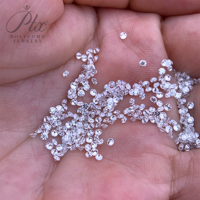 0.8mm-3mm Small Size Round Brilliant Cut Synthetic Moissanite Stones Loose Gemstone White 1mm 1.5mm 2mm D VVS Melee Moissanite Diamond for Jewelry Mak