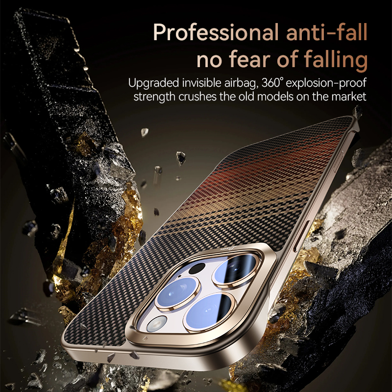 Carbon Fiber Cell Phone Case Wireless Kevlar Aramid Fiber Cell Phone Case Suitable for iphone 16 Series Ultra-Thin Phone Case Luxary
