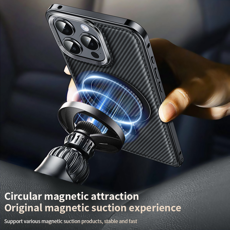 High-Density Aramid Smartphone Sleeve for Model iPhone 16 Series- Supports Contact-Free Recharge