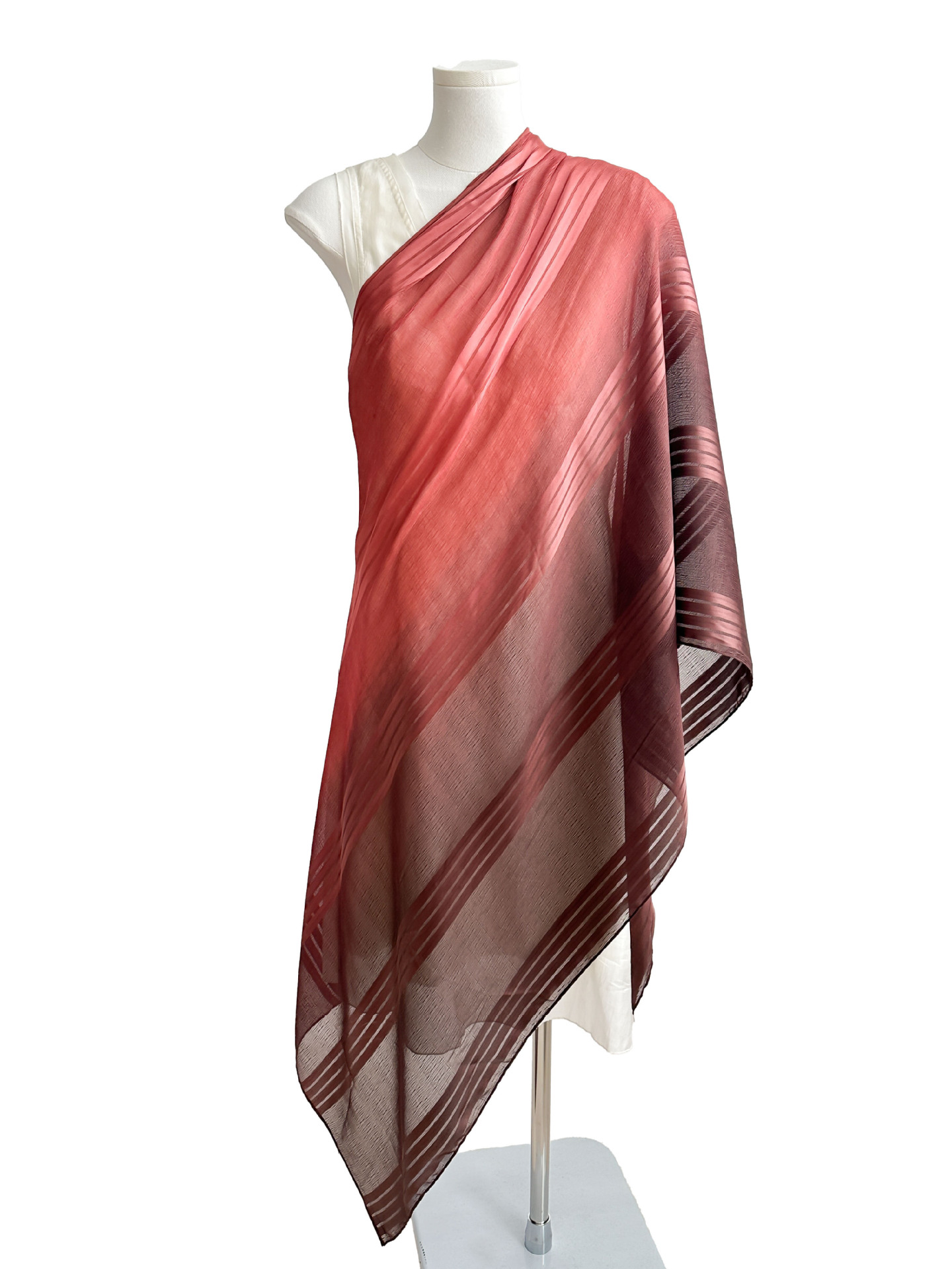 K1241 Women's all-match scarf headscarf striped pleated design gradient striped Middle Eastern headscarf Arab headscarf