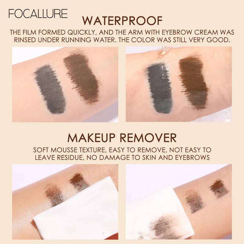 FOCALLURE Natural Brow Long Hold Waterproof Eyebrow Cream Hair Like Finish Wild Eyebrows Styling Gel Beauty Eyes Makeup X250705