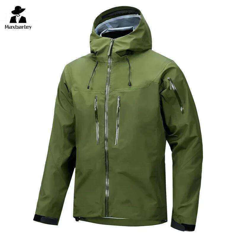 Jacket Men's Sports Casual Soft-Shell Zipper Pocket Water Windbreaker New Autumn Functional Camping Hooded Raincoat 250701 250701