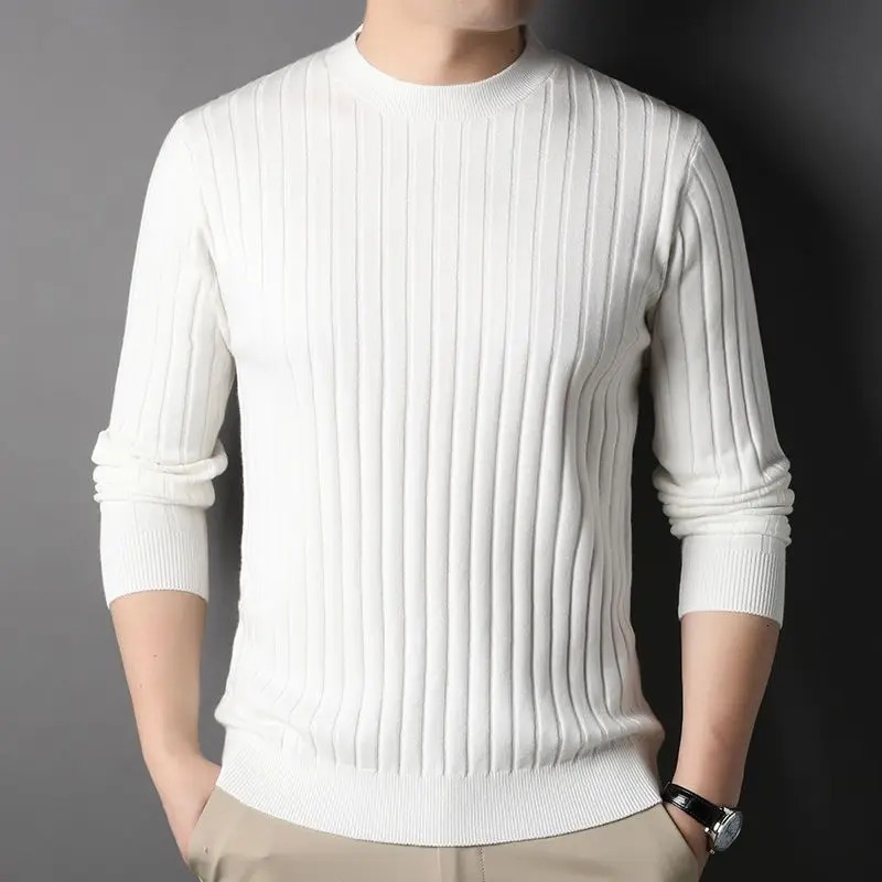 Autumn Winter Fashion V-neck Long Sleeve Pullovers Mens Clothing Thread Solid Knitting Casual All-match Simplicity Korean Tops 250704