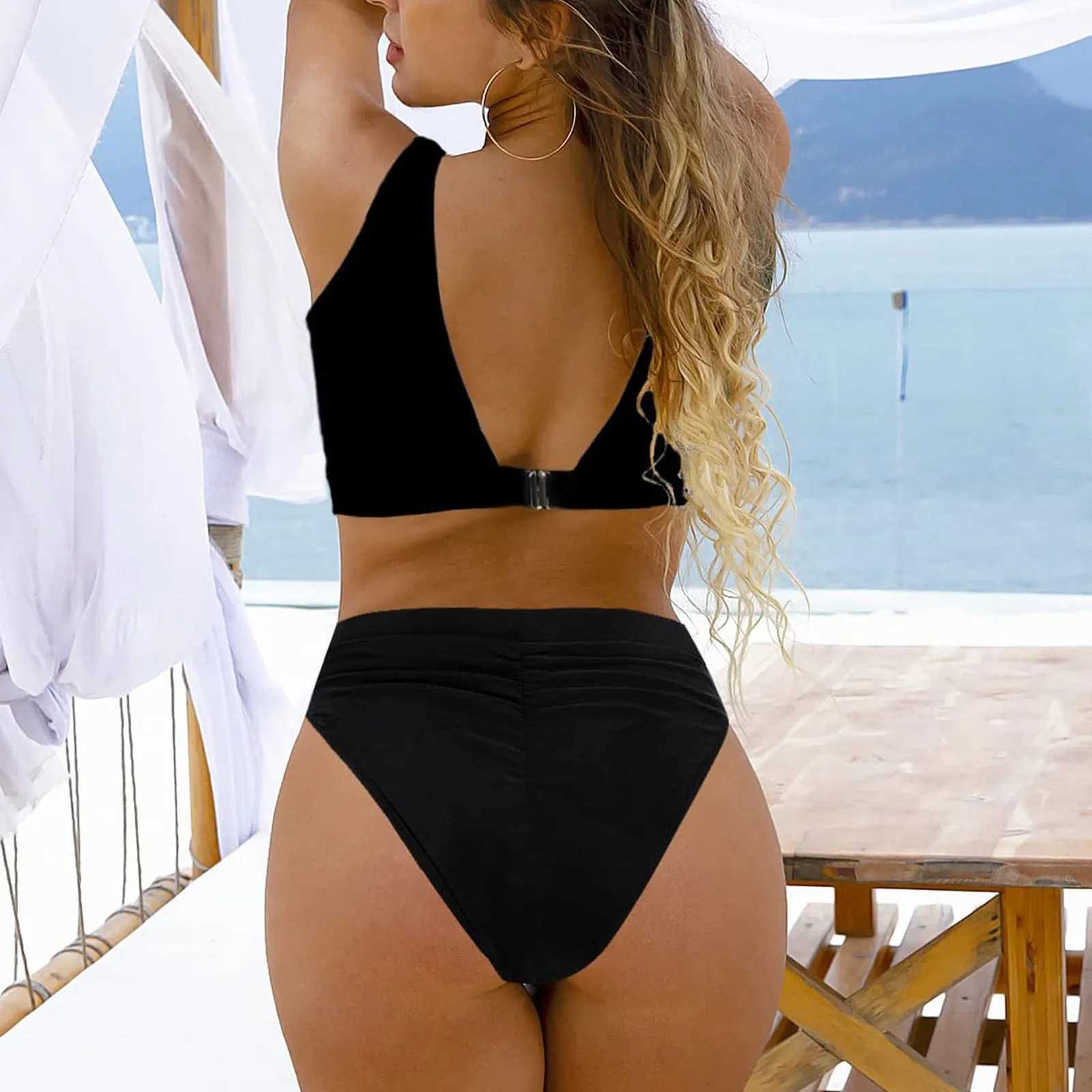 Sexy Bikini 2024 Women Plain Push Up Bikini Set Brazilian 2 Pieces Swimsuit Woman Swimwear Bathing Suit Female Bath Beach Wear XJ250624