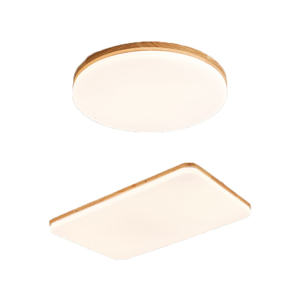 Minimalist Wooden Style Cream White Wax Wood Living Room Light - Eye Protection Bedroom Ceiling Lamp Fixture for Bedrooms & Living Rooms