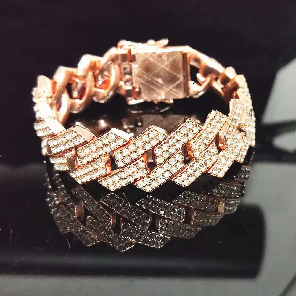 Fashion Mens 20mm Cuban Link Chain Necklace Jewelry for Women Silver Rose Gold Iced Out Diamond Hip Hop Miami Cuban Link Chain