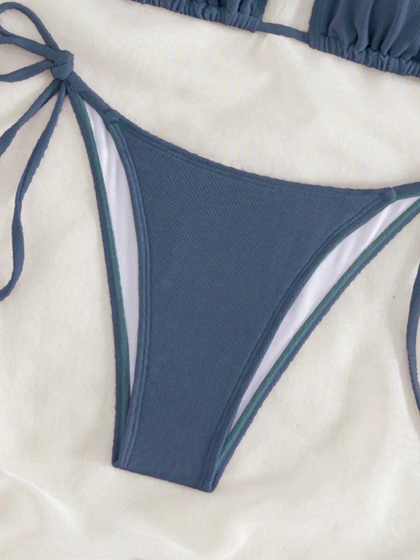 Summer white mi-grid bikini set sexy mature spring seaside photo shoot suitable for women XJ250624