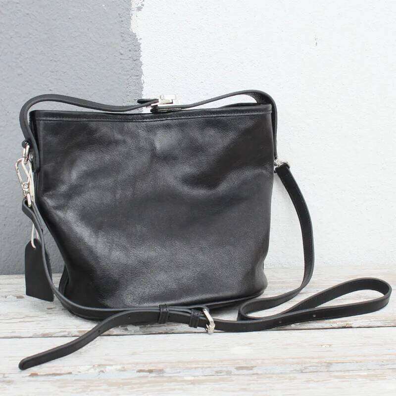 Natural Leather Handbag Bag For Women Vegetabletanned Cowhide Tote Classic Solid Color Versatile Handle Shoulder Crossbody Purse 2025/06/06 250705