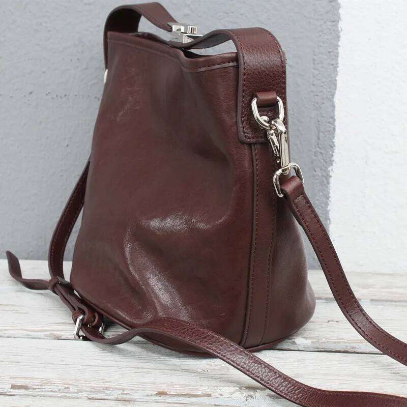 Natural Leather Handbag Bag For Women Vegetabletanned Cowhide Tote Classic Solid Color Versatile Handle Shoulder Crossbody Purse 2025/06/06 250705