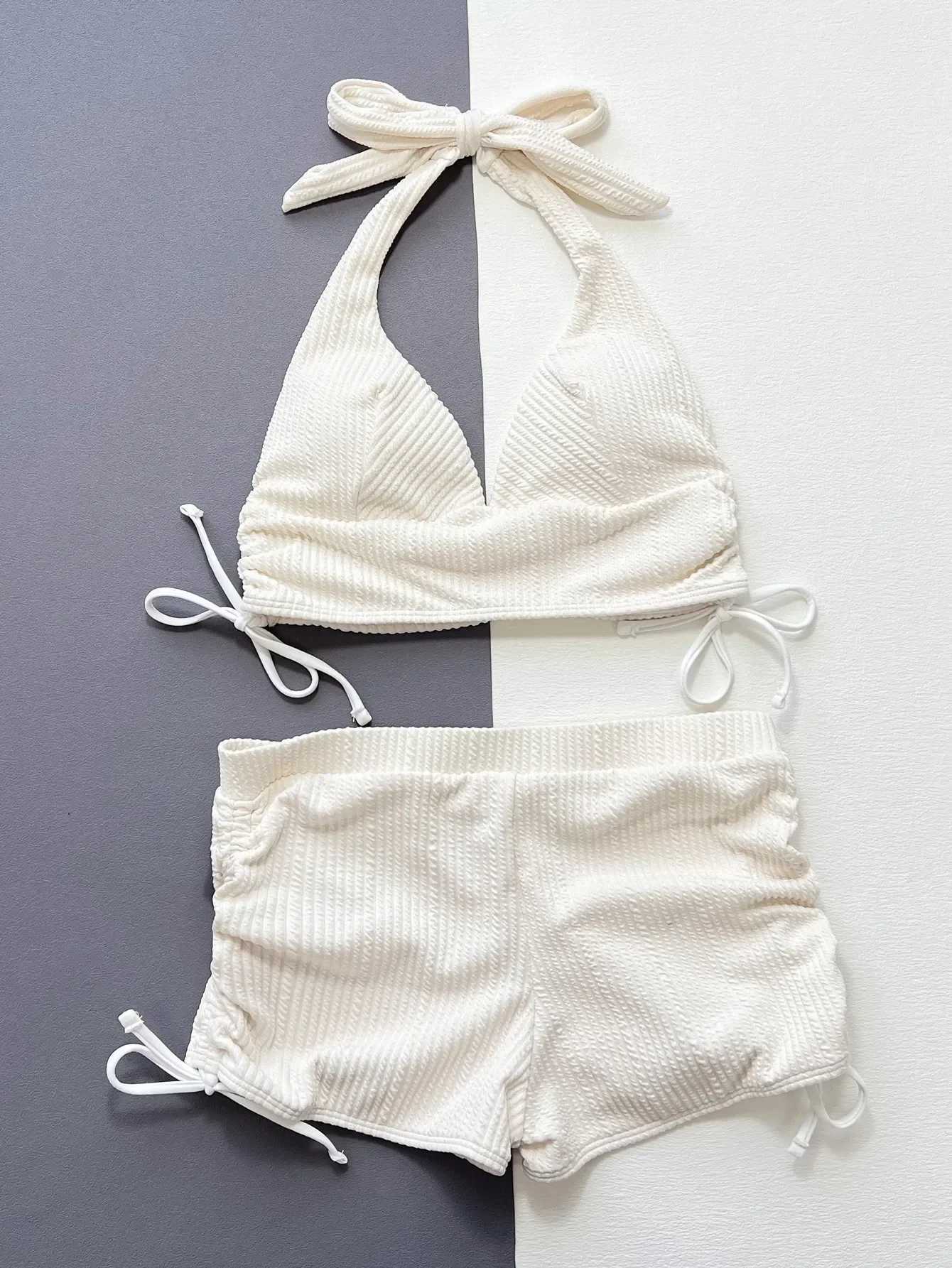 Sexy White Push Up Bikini High Waist Swimwear Women Swimsuit Micro Biquini Brazilian Bathing Suit Mujer Summer Beachwear XJ250624