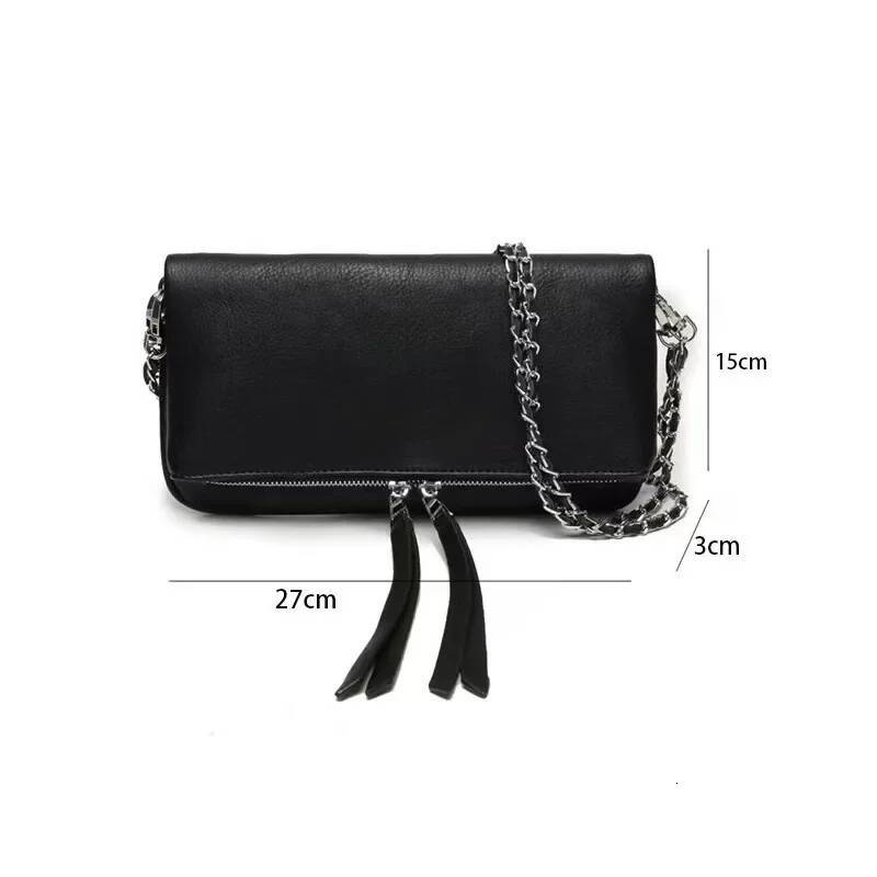 Classic Black Women Envelope 2025 New Fashionable Zadigent Wing Luxurious Design Casual Ladies Chain Crossbody Bag high-quality