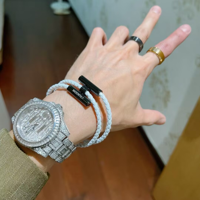 Fashion Charm Unisex Orange Wristband Genuine Leather Braided Hand Rope Bracelet Designer Jewelry Bracelets For Elegant 52 H260202