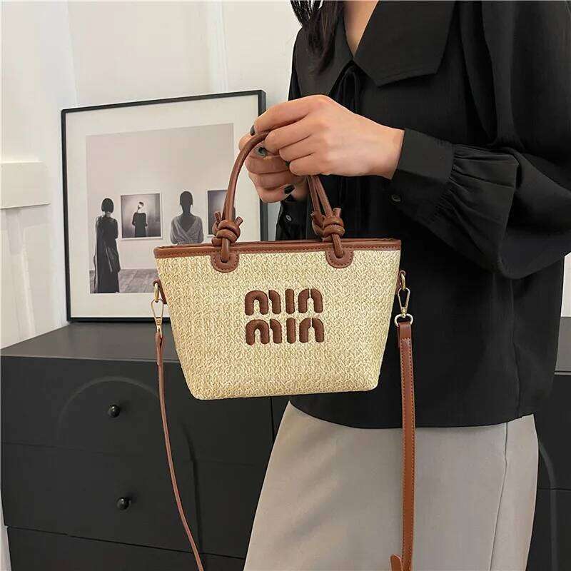 2024 Bohemian Straw for Women Brand Shoulder Bag Designer Purse and Cute Satchel Handbag