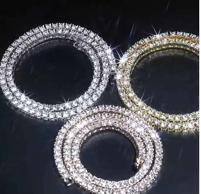 Chunky Bling Hiphop Diamond Cz Tennis Necklace Men Women Jewelry