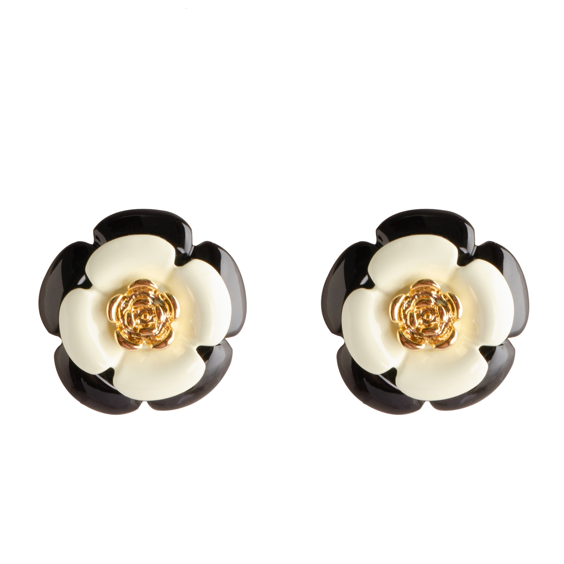 French Style Light Elegant -Inspired Oil Drop Enamel Black and White Earrings for Women High-End Versatile Sier Needle Ear Jewelry - view 6