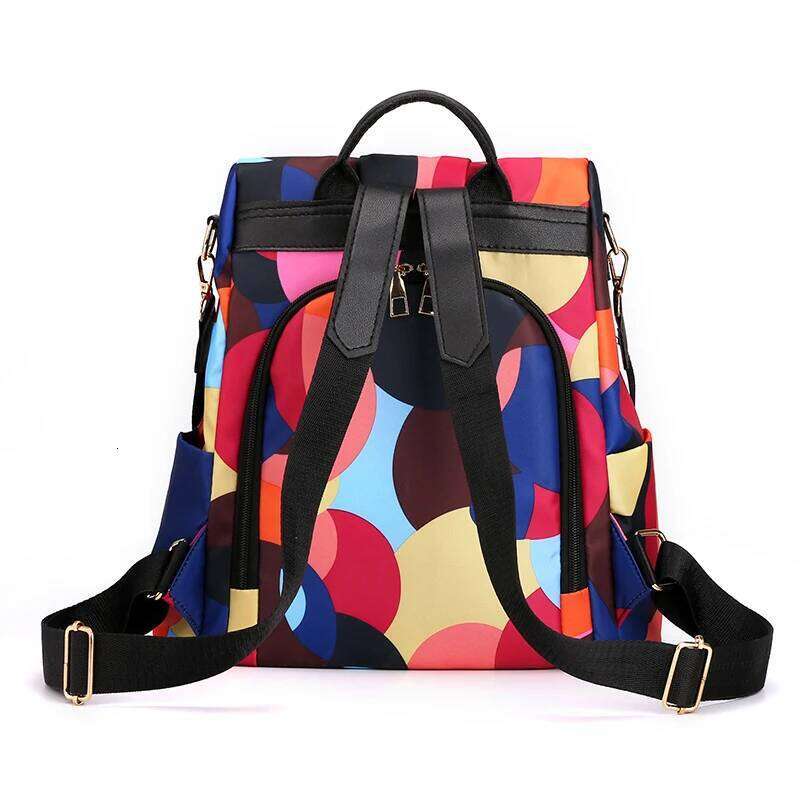 Women's Colorful Anti-Theft Backpack Casual Waterproof Oxford Daily Travel Backpacks for Women Multifunctional Preppy School Bag