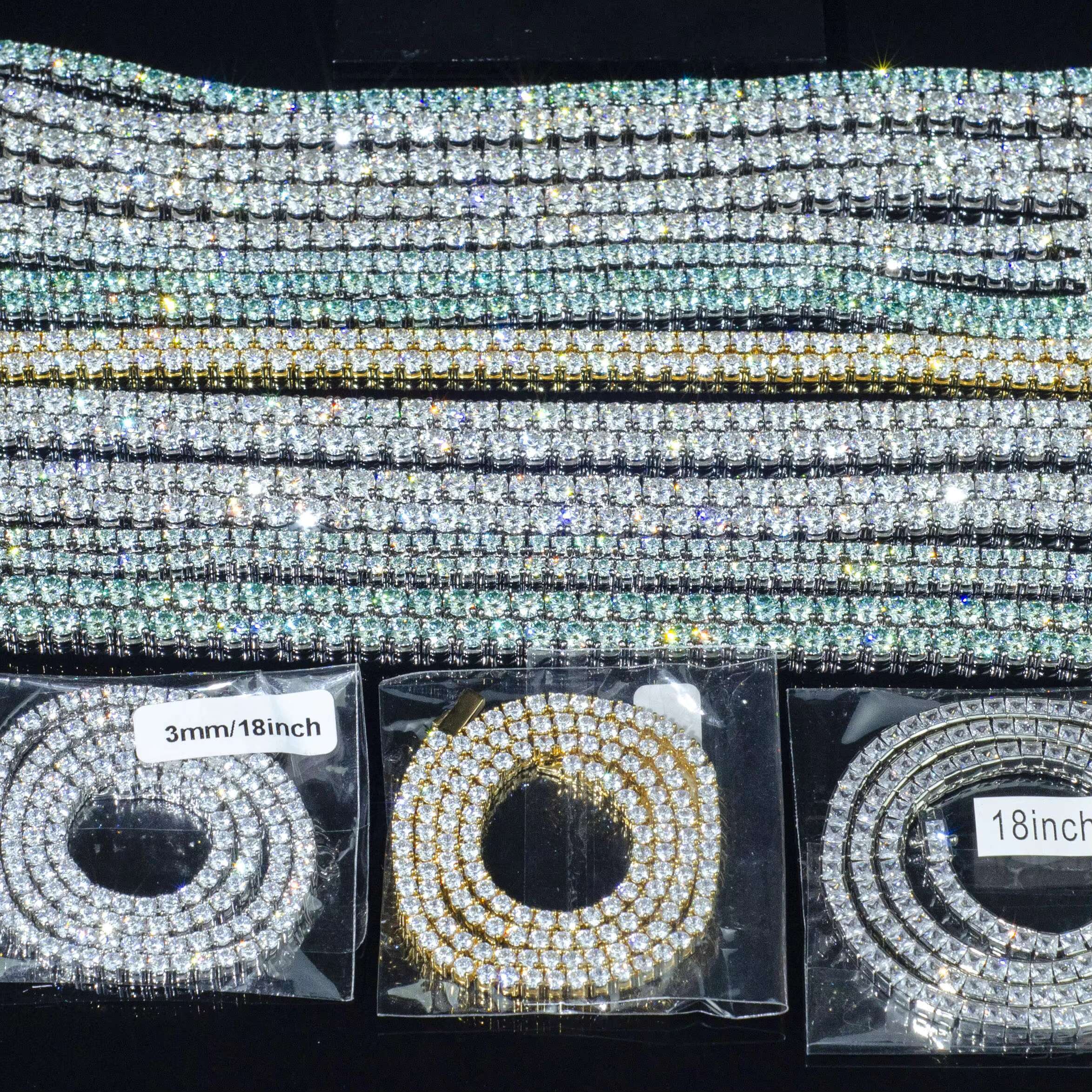 Cheapest Price Hip Hop 925 Silver Gra VVS Moissanite Diamond Tennis Chain 3MM 4MM 5MM Necklace Bracelet Men Women Fine Jewelry