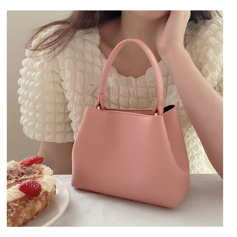 trend Handbag solid color Korean version design bucket bag trend soft leather candy color women s crossbody bag designer bag women s shoulder bag