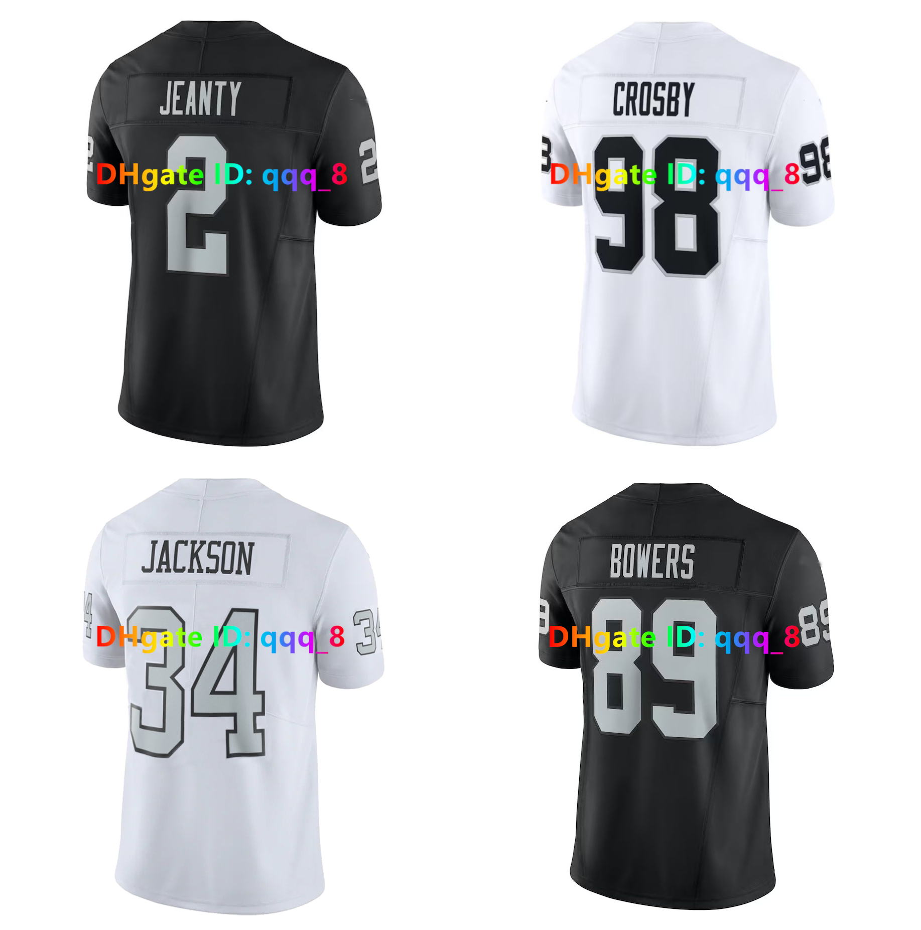 Ashton Jeanty NFLs Raider Football Jerseys Maxx Crosby Brock Bowers Jakobi Meyers Jack Jones Bo Jackson Geno Smith Jackson Powers-Johnson Men Women Kids Size S-4XL