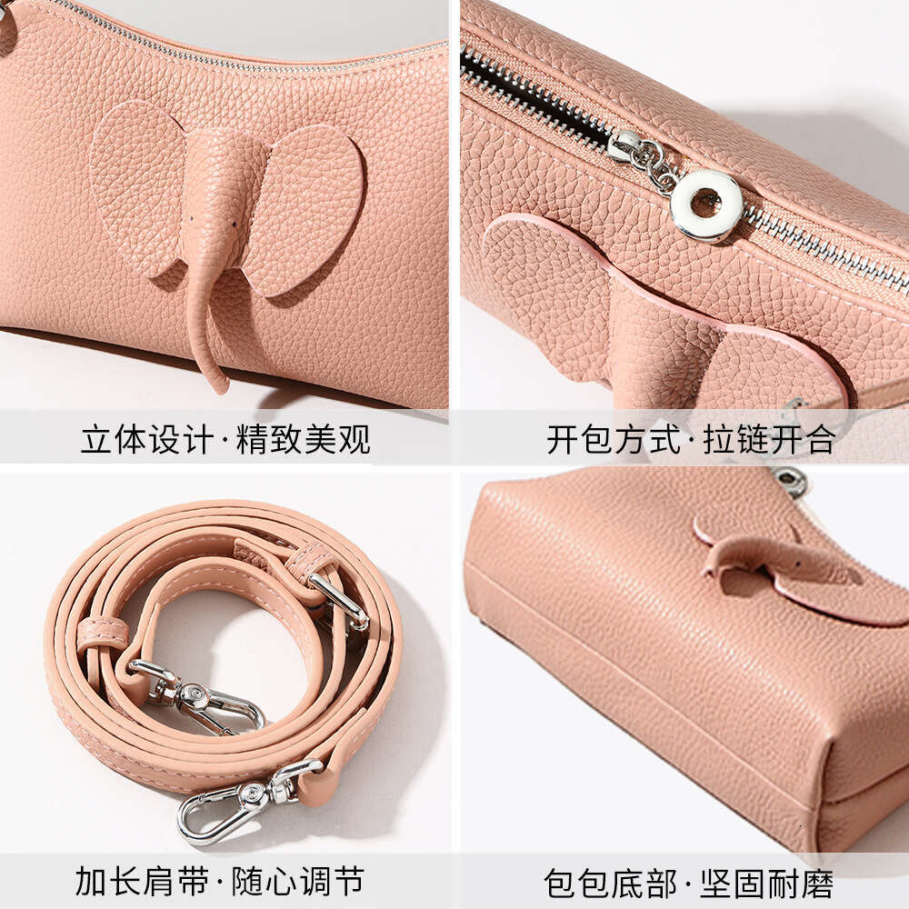 High-end designer first layer cowhide ladies spring new ladies shoulder creative slung bag.