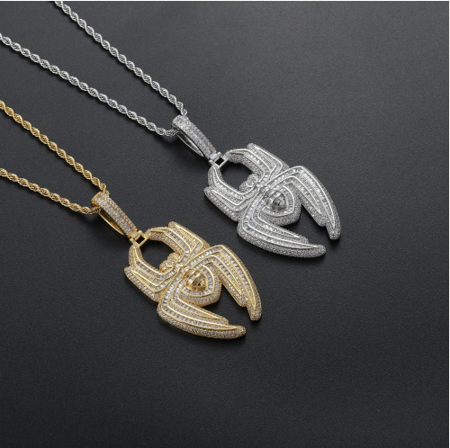 Luxury jewelry VVS Moissanite New Iced Out Full Iced Out Mini Spider Pendant Necklace Hip Hop Unisex Simple Individual Trendy Accessory Passes the Dia