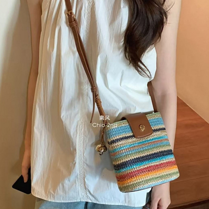 Women s bucket bag summer woven trend bag new single shoulder crossbody bag designer bag large trend capacity women s shoulder bag
