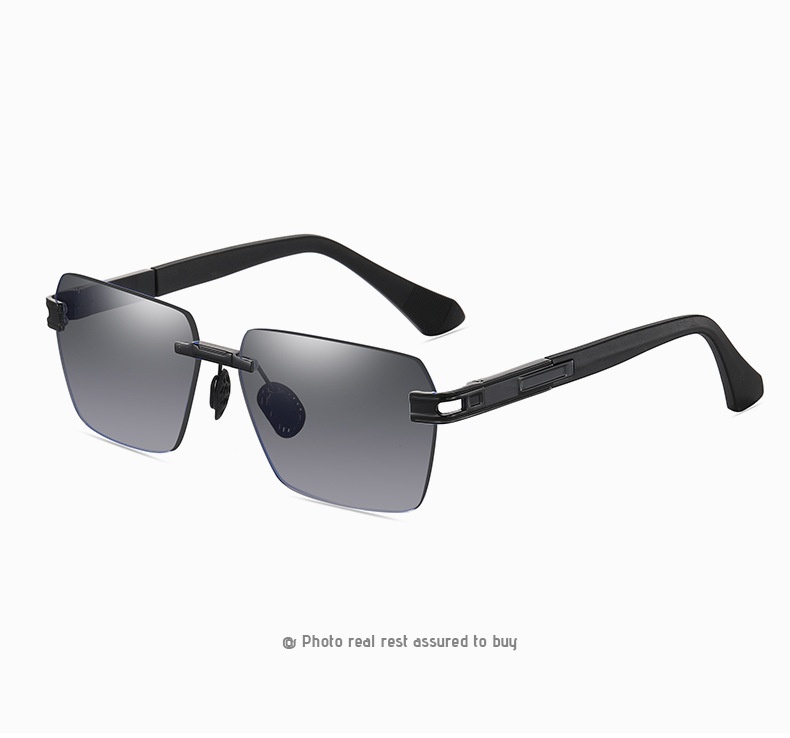 Free Delivery Designer 2025 New Gradient Sunglasses for Men Colorful Two tone Frameless Sunglasses Fashion Metal Sunshades black white